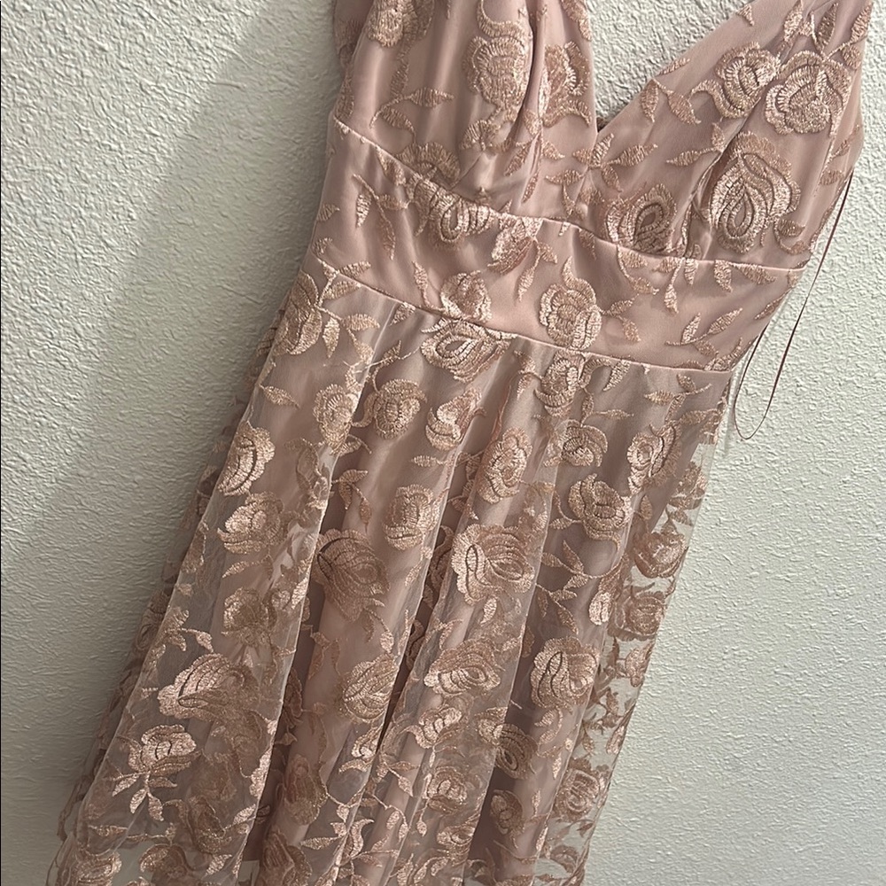Pink V-Neck Sleeveless Sundress for Weddings